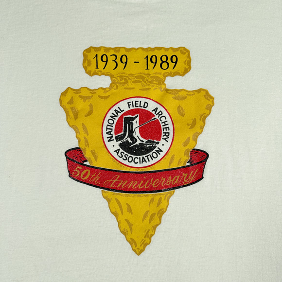 Vintage Archery Shirt Adult MEDIUM White National Field Archery Association NFAA - Picture 2 of 9